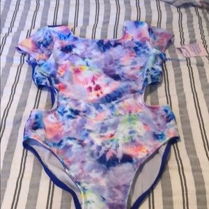 Girl’s cut out tie dye one piece